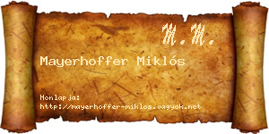 Mayerhoffer Miklós névjegykártya