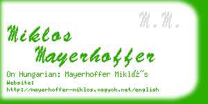 miklos mayerhoffer business card